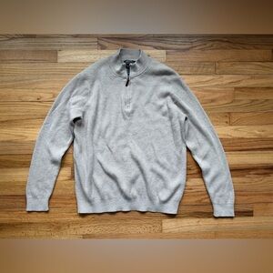 Nordstrom Men's Cream Half Zip Sweater 95% Cotton 5% Cashmere Size Xlarge